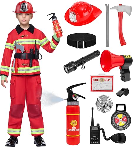 Spooktacular Creations Halloween 14PCS Firefighter Costume for Kids