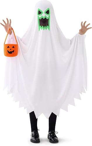 Spooktacular Creations Ghost Costume for Kids with Pumpkin Basket