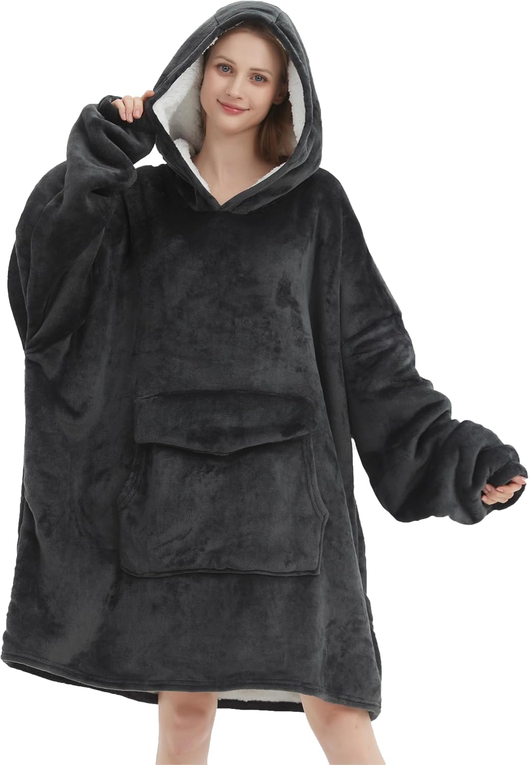 Grey oversized blanket hoodie
