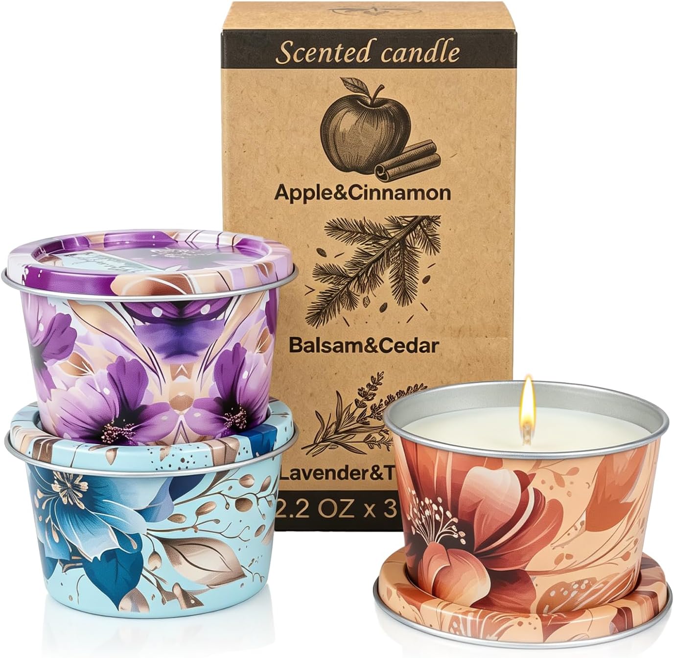 Scented candle trio (3-pack)